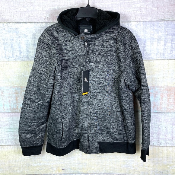 Rock & Republic Moto Grit Zip Sherpa Hooded Jacket - Picture 3 of 16